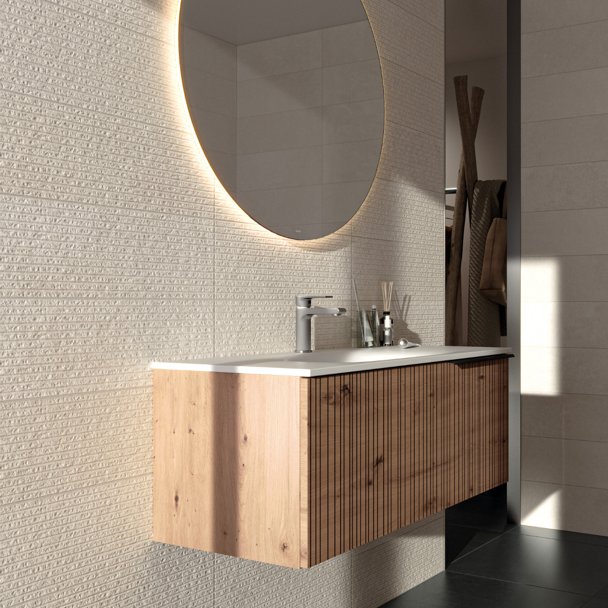 BMS Budget Line Midtown Cream Etna Decor Wandtegel 30x90cm